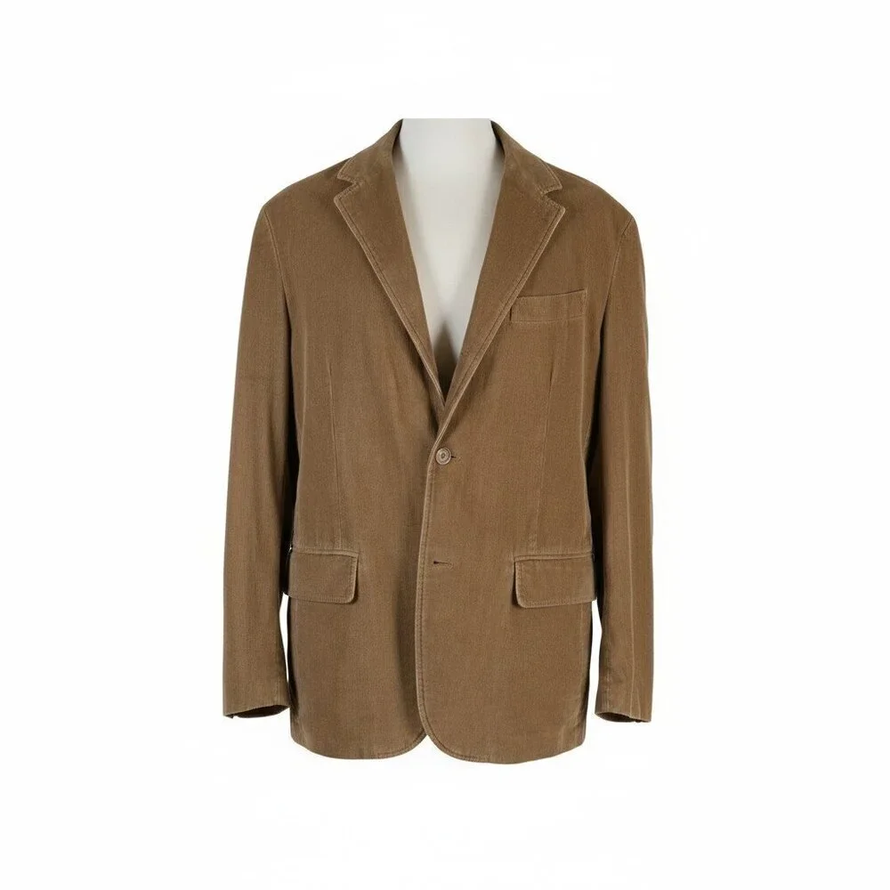 J.Crew Tan/Brown Corduroy Blazer – Men’s Size L, 2‑Button Classic Sport Coat